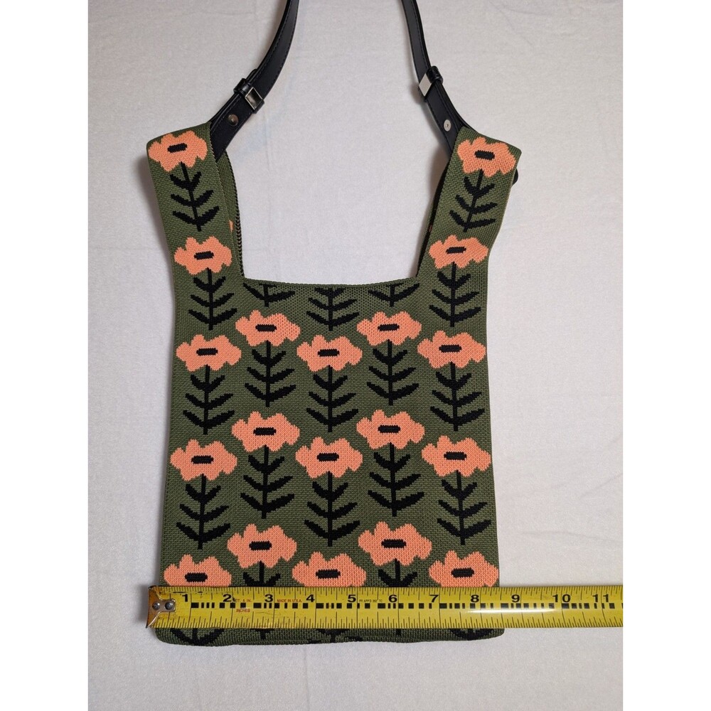 Free People Tote Shoulder Green Floral Beach Hippie - Picture 6 of 6